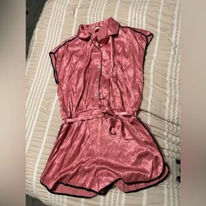 Pink silk night wear